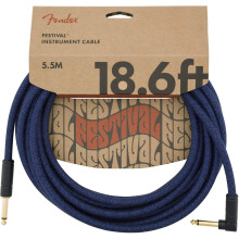 Fender Festival hampa instrumentkabel med begrnsad livstidsgaranti Rak/vinkel Blue Dream 18,6 fot
