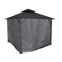 APEX GARDEN Four-Side Privacy Curtain Set for 10-Ft x 12-Ft Gazebo Grey