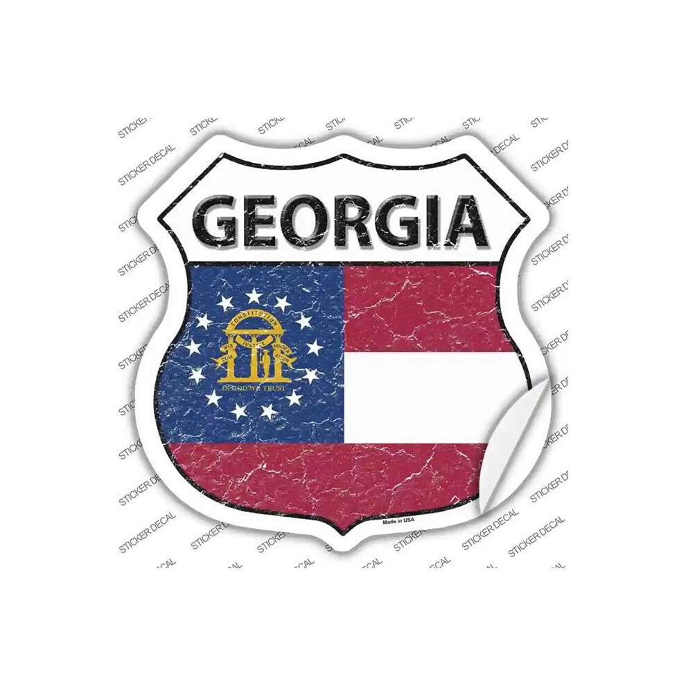 Smart Blonde Hs-118S-S Georgia State Flag Novelty Highway Shield Sticker Decal - Small 731997827379
