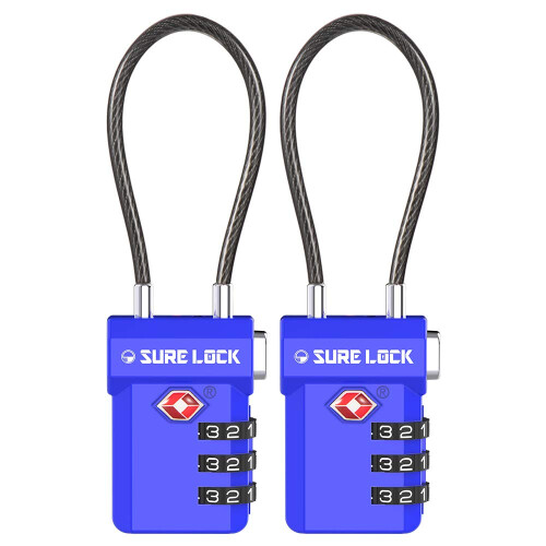 Sure Lock System Indicator SURE LOCK TSA Compatible Travel Luggage Locks Inspection Indicator Easy ...