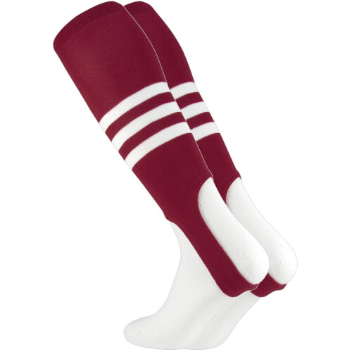 TCK Randiga Baseboll Stirrups Mönster B (Cardinal/Vit, Medium)