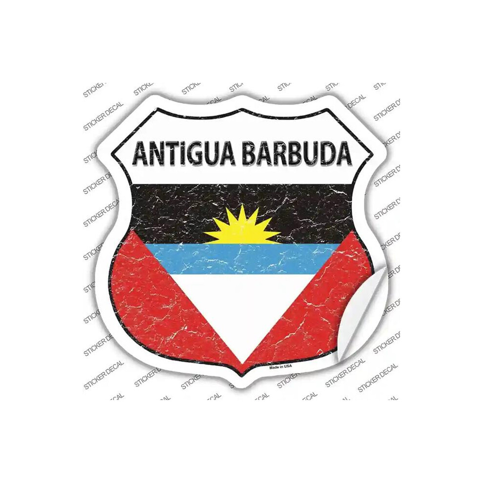 Smart Blonde Hs-173S-Xl Antigua Barbuda Flag Novelty Highway Shield Sticker Decal - Extra Large 731997827508