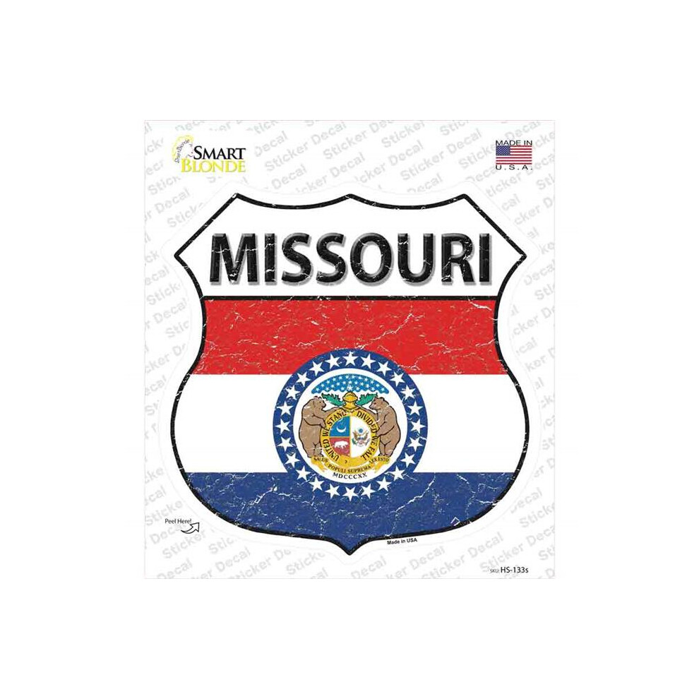 Smart Blonde Hs-133S-M Missouri Flag Novelty Highway Shield Sticker Decal - Medium 731997827744
