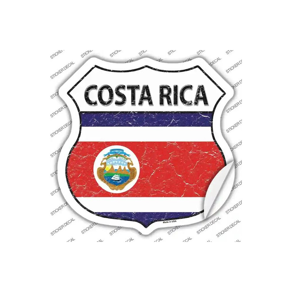 Smart Blonde Hs-223S-S Costa Rica Flag Novelty Highway Shield Sticker Decal - Small 731997828086