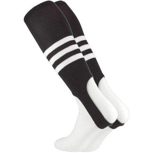 TCK Striped Baseball Stirrups Pattern B Black/White  Medium