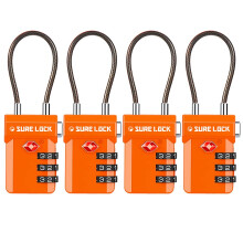 SURE LOCK TSA-godkendt 3-cifret kombinationsbagagel?se - ?ben alarmindikator Genindstillelig kode med zinklegeringshus Letl?selige urskiver til k