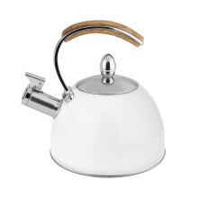 Pinky Up Presley Tea Kettle Stovetop Stainless Steel Kettle Whistling Tea Accessory gifts Fast Boil Water Kettle Wooden Handle 70 Oz White