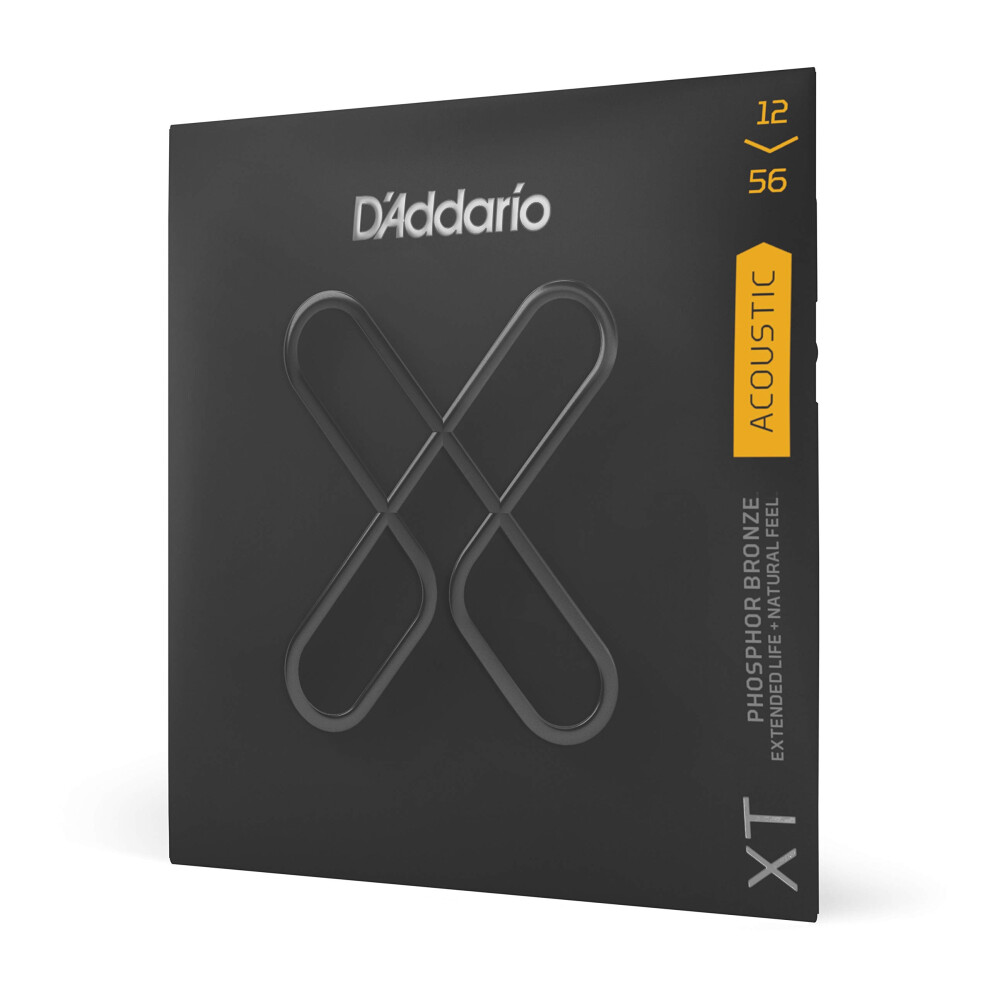 D'Addario Guitar Strings - XT Phosphor Bronze Coated Acoustic Guitar Strings - XTAPB1256 - Extended String Life with Natural Tone & Feel - For 6 Strin