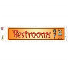Smart Blonde K-370s-M Restrooms Orange Novelty Narrow Sticker Decal - Medium