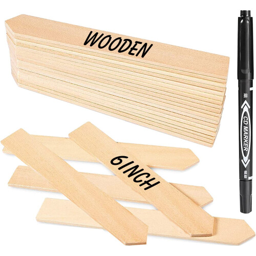 Houten Plantenlabels kopen, Set van 4 ( krijtje