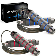 Jump Rope Kuglelejer Filtringsfri Rapid Speed ???abel hoppereb Justerbare hoppereb til m?nd, kvinder og b?rn - 2 stk.