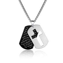 P. BLAKE COMINE CROSS CROSS PENTRU MEN Baiat Dog Dog Tag Lord Lord Rugaciune Botez de Pa?te cre?tin Christian Religios Pandantiv bijuterii Prima