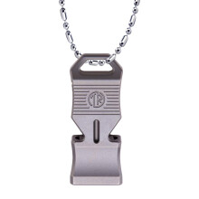 TACRAY Titanium Emergency Survival Whistle - Firkantet dobbeltr?rsdesign Ultrah?jt 120+dB vandt?t og holdbar EDC-sikkerhedsfl?jte til campingvand