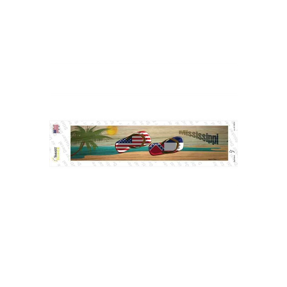Smart Blonde K-1497S-M Mississippi & Us Flag Novelty Narrow Sticker Decal - Medium 731997829809