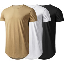 Athlemon Long Shirts for Men Extra Long T Shirts Bylt Basics Mens t-Shirts Hip hop Shirts for Men Gym Shirts Longline Hipster 3 Pack