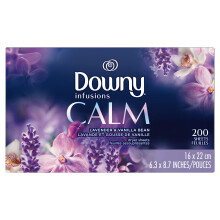 Infuzii n jos, foi de uscare a uscatorului de rufe Spalator ?esatura Calm parfum lavanda ?i bean de vanilie 200 Count