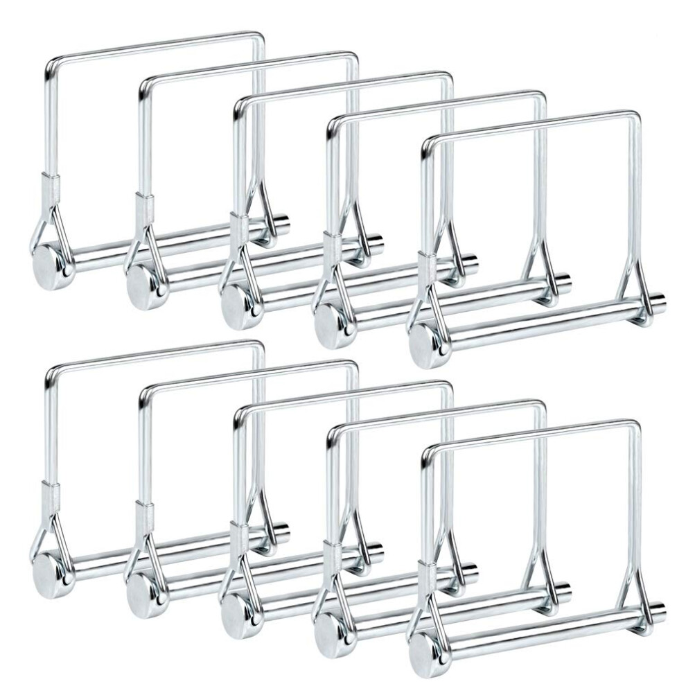 Comonc 10 Pcs Square Pto Pin Shaft Locking Pin 1/4 Pin Hitch Pin Wire Lock Pin Safety Coupler Pin 1/4 X 2-3/4For Pto Farm Lawn Hitches And Garden 791319276476
