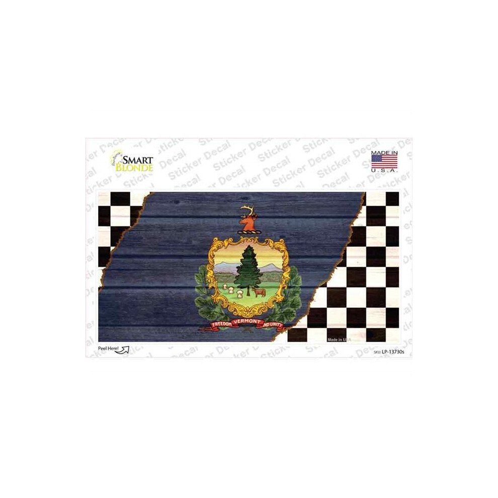 Smart Blonde Lp-13730S-M Vermont Racing Flag Novelty Sticker Decal - Medium 731997925440