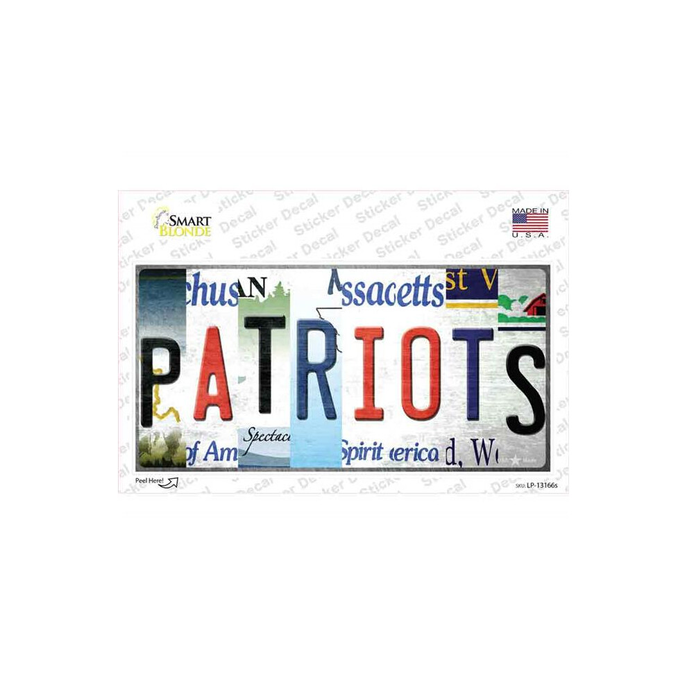 Smart Blonde Lp-13166S-M Patriots Strip Art Novelty Sticker Decal - Medium 731997925679