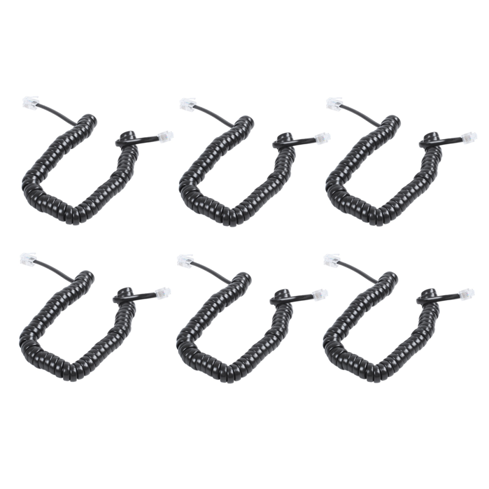 6pièces 9.3 Pouce Noir RJ9 Telephone Phone Modem Bobine Cable de Ligne Cordon