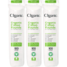 Cliganic Organic Cotton Rounds 300 Count Makeup Remover Pads Hypoallergenic Lint-Free 100% Pure Cotton