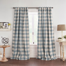 Elrene Home Fashions Farmhouse Living Grainger Buffalo-Check Blackout Window Curtain Living Room and Bedroom Drape with Rod Pocket Tabs 52 x 95 Cha