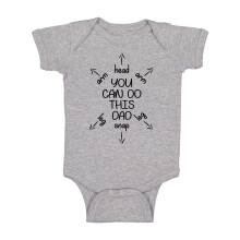 Du kan g?re dette far - f?rste gang far gave - Sjov s?d sp?db?rn Creeper one-piece baby bodysuit (lysegr? nyf?dt)