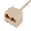 RJ11 6P4C 2 πρίζες τηλεφωνικού βύσματος διαχωριστή γραμμής Μπεζ 9