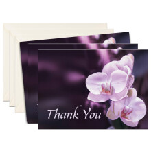 Cart   es de agradecimento do funeral - simpatia de luto cart   es de agradecimento com envelopes - mensagem dentro (50 Purple Orchid)