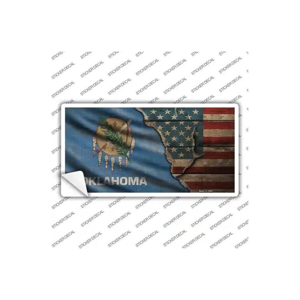Smart Blonde Lp-12415S-L Oklahoma & American Flag Novelty Sticker Decal - Large 731997926508
