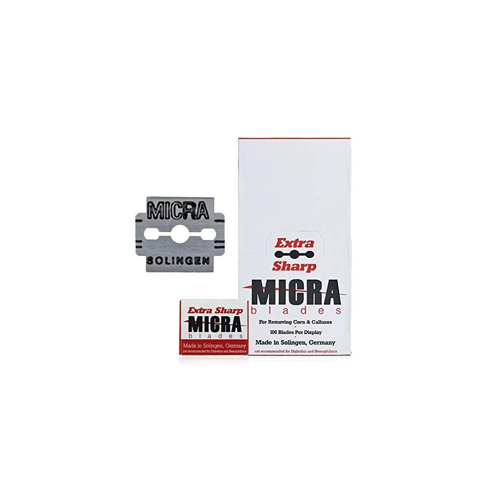 Micra Callus Shaver Replacement Blades For Removing Corn&Calluses 100 Blades Per Display