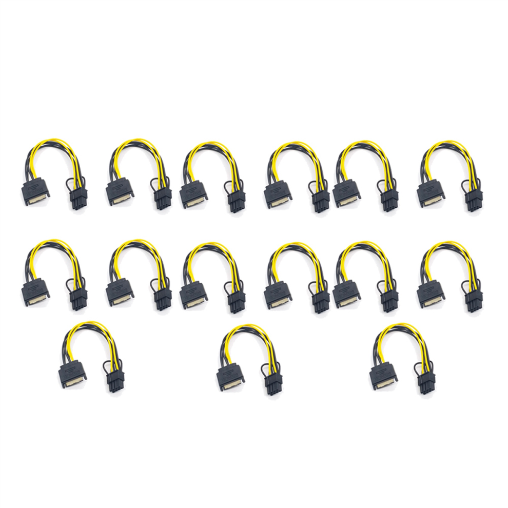 5Pcs 15Pin Sata Male To 8Pin Pci-E Power Cable 20Cm For Graphic Card 4853542304053