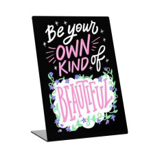 Liry Products Placa de quadro de mesa de acrlico preto Marcadores de giz lquido Quadro de exibio de mesa moderno Quadro negro autnomo Apagam
