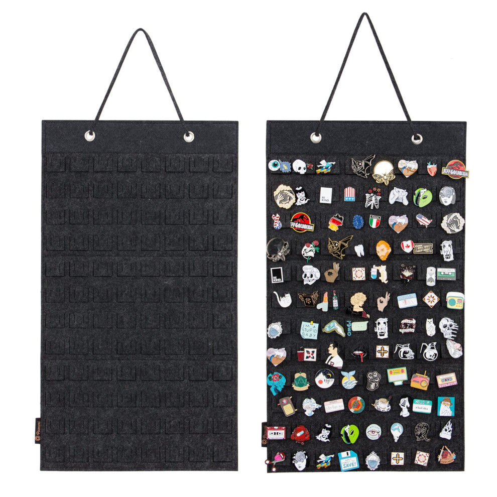 Pacmaxi Organizer Per Spille Da Appendere, Custodia Per Esporre Spille, Porta Spille, Contiene Fino A 96 Spille. (Accessori Non Inclusi) (Slot S-96, Nero)-image