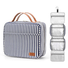 Bosidu Hanging Travel Toitrage Sac grande capacite Organisateur de toilette de voyage cosmetique pour femmes avec 4 compartiments et 1 crochet ro