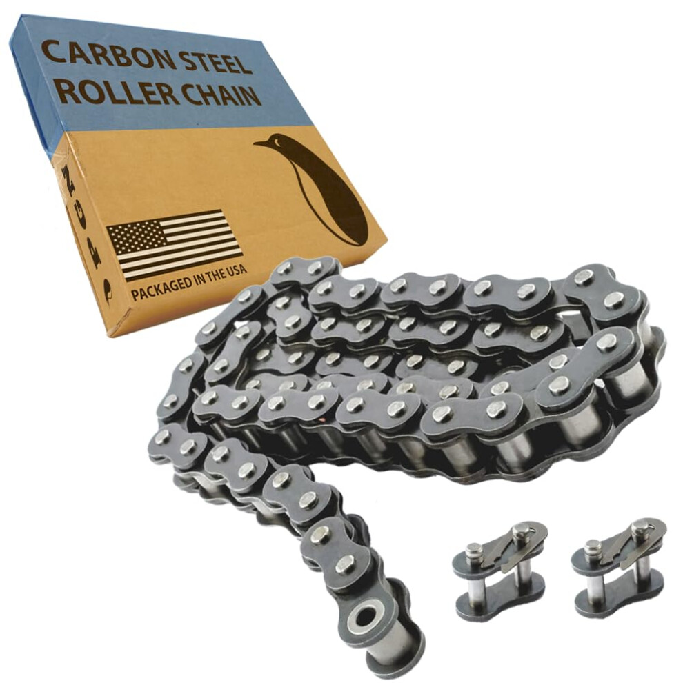 Pgn #80 Roller Chain - 10 Feet + 2 Free Connecting Links - Carbon Steel Chain - 119 Links 760655001257