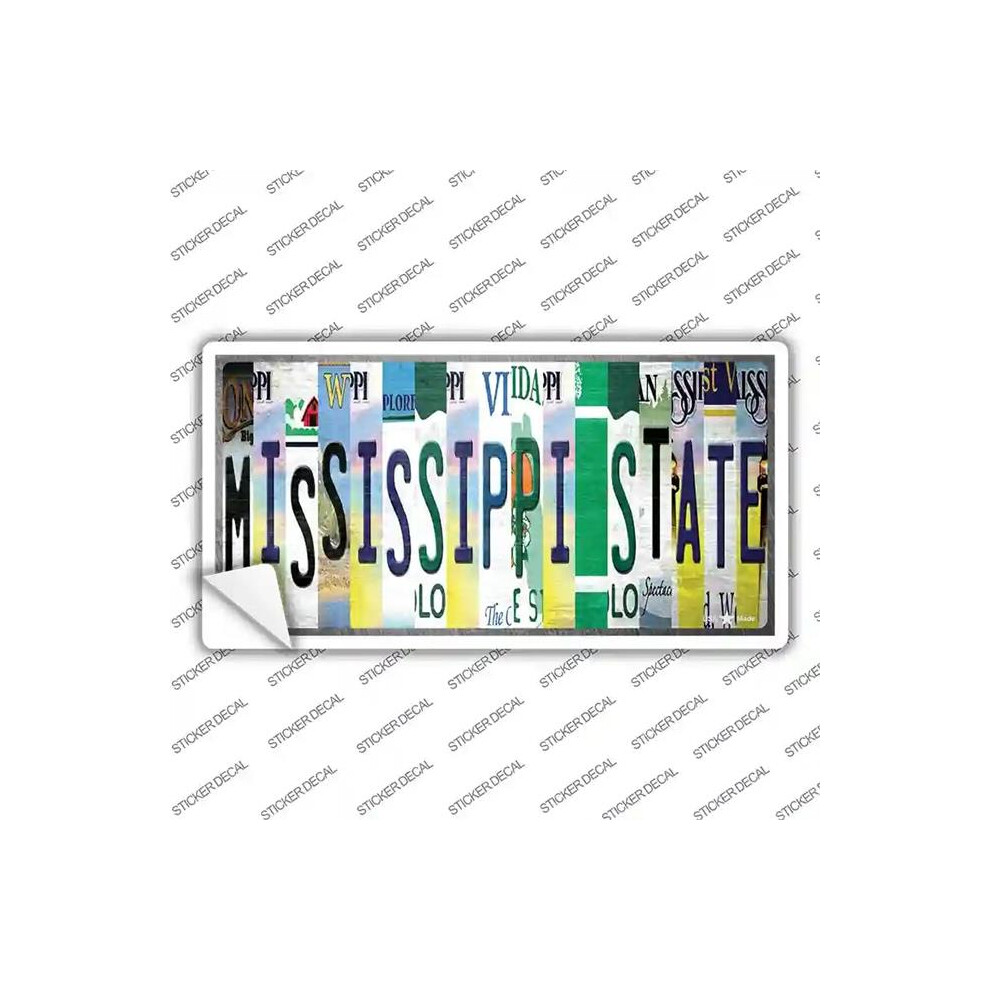 Smart Blonde Lp-13291S-Xl Mississippi State Strip Art Novelty Sticker Decal - Extra Large 731997928069