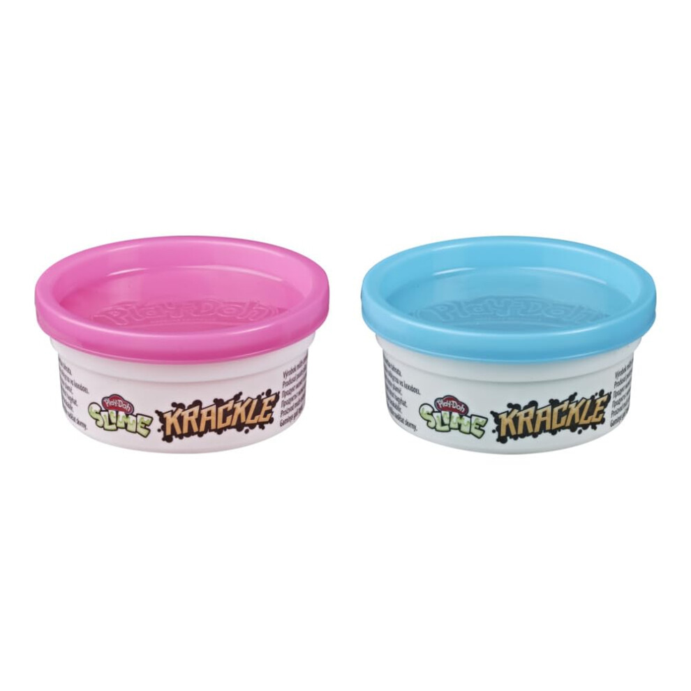 Play-Doh Krackle Slime & 2 Pack Of Slime Compound With Beads For Kids 3 Years & Up Pink/Light/Orange