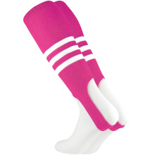 TCK Gestreepte Baseball Stokken Patroon B (Felroze/Wit, Medium)