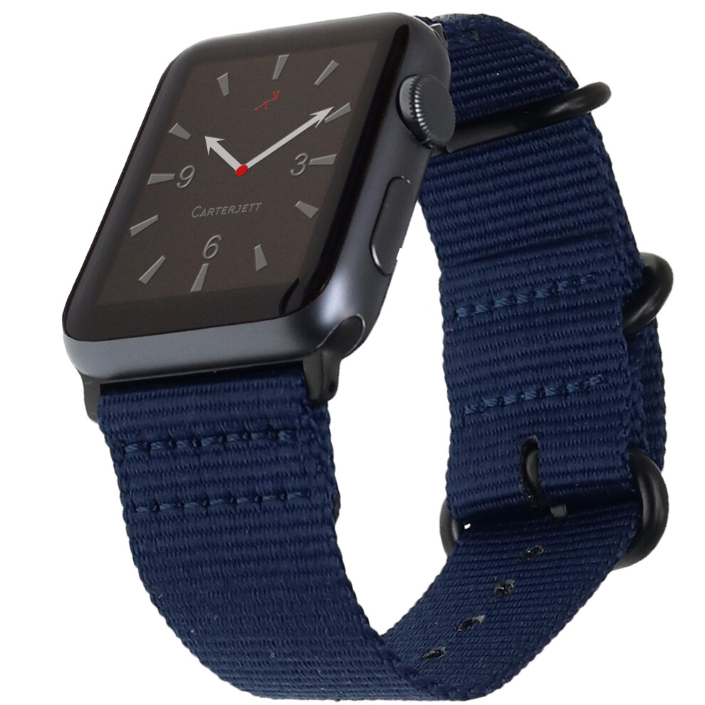 Bracelet de rechange Carterjett EXTRA LARGE pour Apple Watch, compatible avec les mod   les hommes de 45 mm, 44 mm, 42 mm, en nylon tiss   , style mi