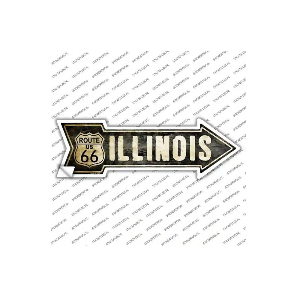 Smart Blonde A-133S-S Vintage Route 66 Illinois Novelty Arrow Sticker Decal - Small 731997831246