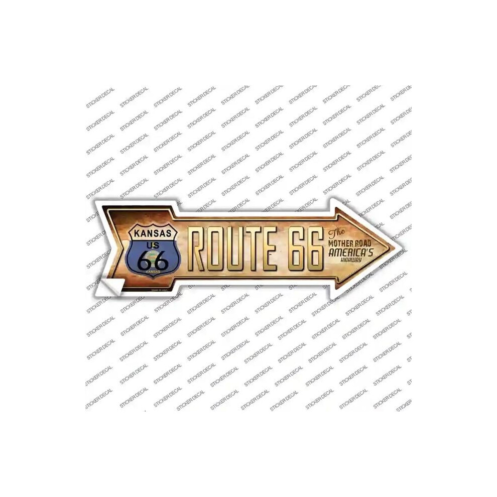 Smart Blonde A-139S-L Route 66 Kansas Flag Novelty Arrow Sticker Decal - Large 731997831314