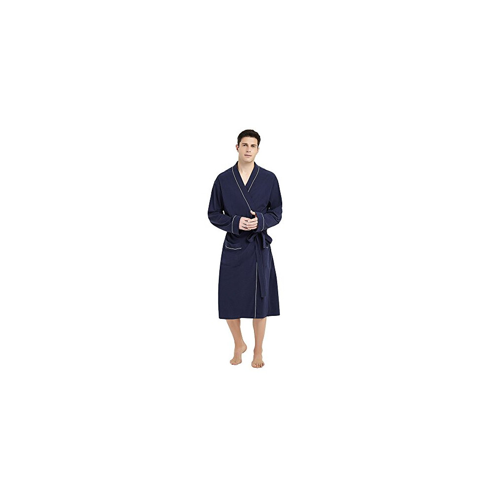 Peignoir en coton l?ger pour homme U2SKIIN, bleu marine, 2XP/3XP