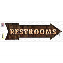 Smart Blonde A-455s-M Restrooms Bulb Letters Novelty Arrow Sticker Decal - Medium