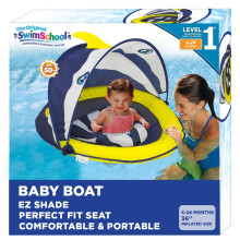 SwimSchool Deluxe Babysimma med Justerbart Tak - 6-24 Månader - Babysim Float med Aktivitetssäte