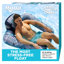 Flutuador de Cadeira de Piscina Aqua Zero Gravity - Inflável, Adulto Pesado - Azul Folha