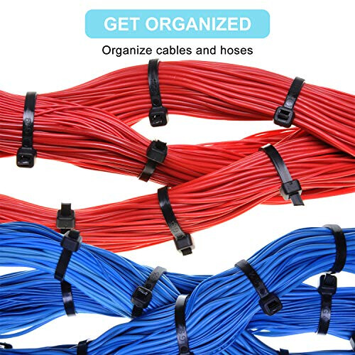 200pcs Laços de Fecho 8 Polegadas Pretos, Laços Industriais de Nylon para Oficina 2