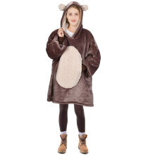 Solaris cu patura purtabila cu patura pentru copii - Cadou moale cald supradimensionat confortabil Sherpa Fleece Pulover pentru adolescen?i pentr