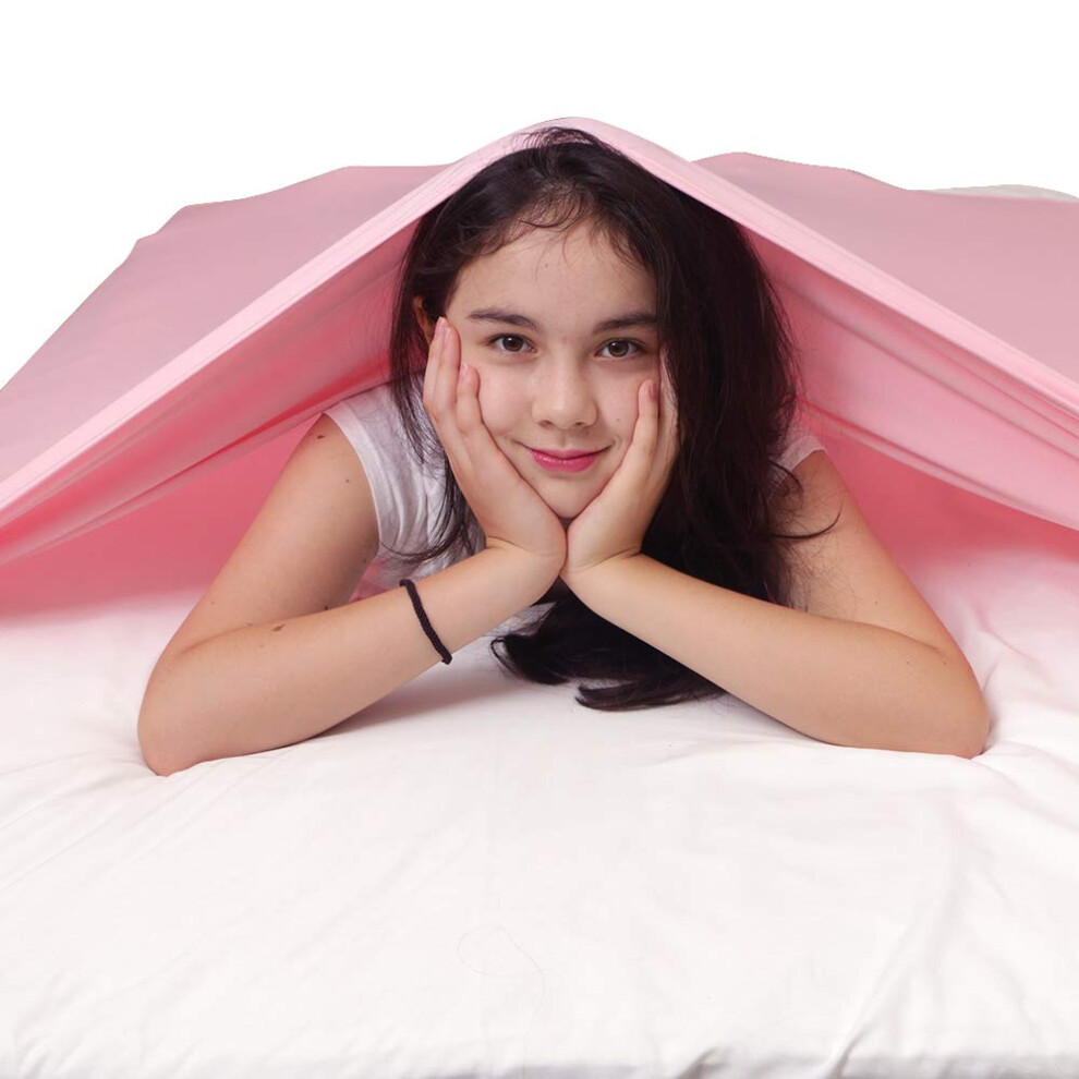 Toparchery Sensory Compression Blanket Sensory Bed Sheet For Autism Kids - Help Kids Settle Down At Nighttime - Increase Calm And Comfort Twin Pink