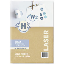 Hayes Paper Waters Lide Decal Paper Laser Clear 20 Sheets Premium Vandsk?rmoverf?rsel Transparent Printable Water Slide Decals A4 St?rrelse